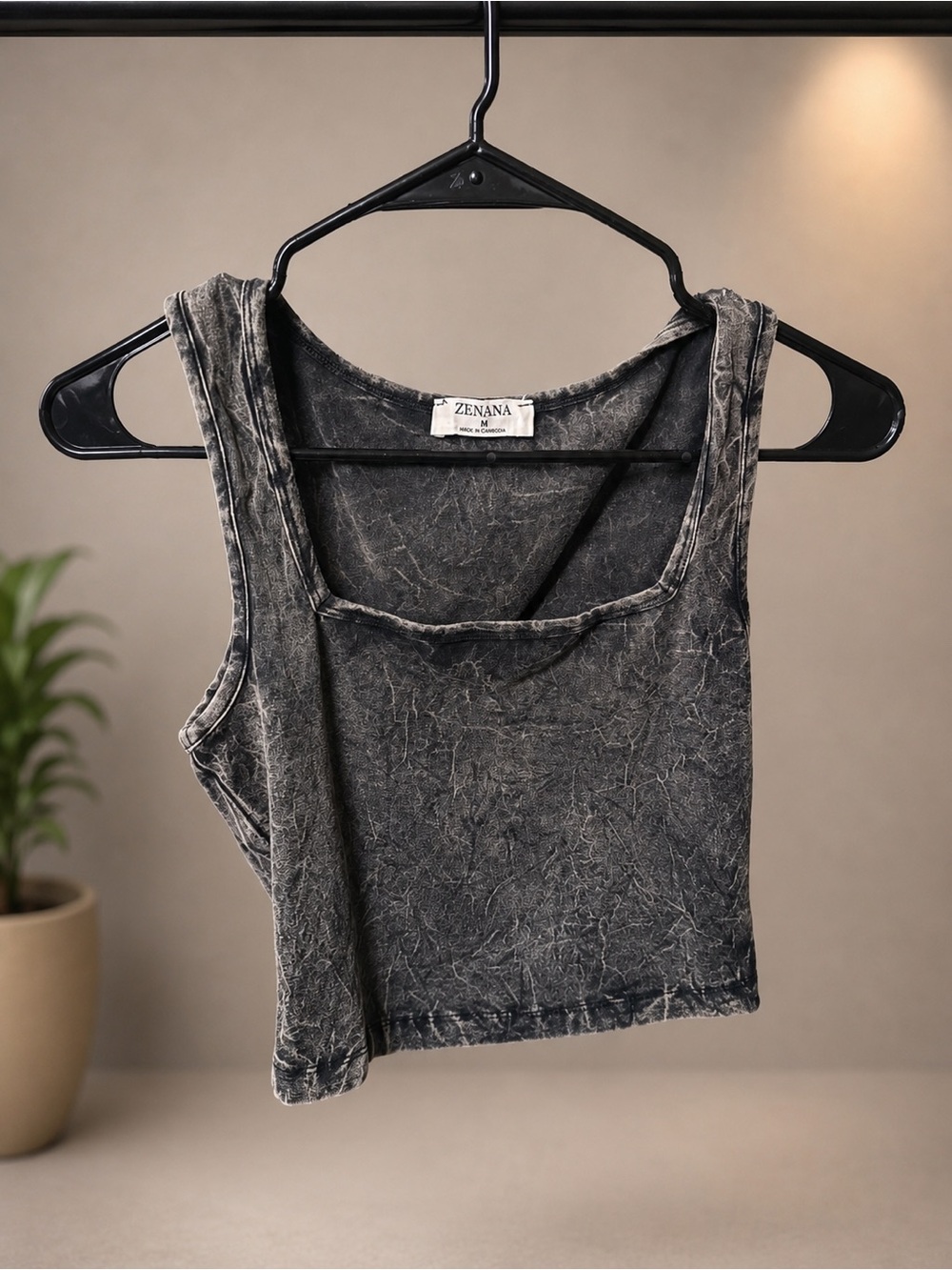 Zenana Mineral wash Crop Tank